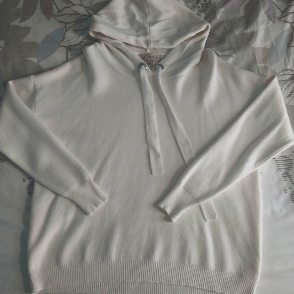 Philosophy Cream Sweater with Hood